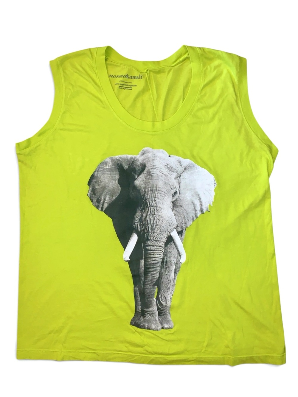Norma Kamali Elephant Tank Top Organic Cotton T-Shirt